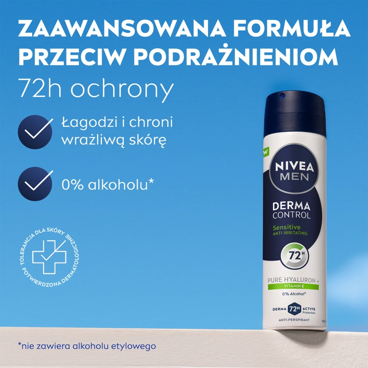 Nivea Men Derma Control Sensitive antyperspirant w sprayu, 150 ml