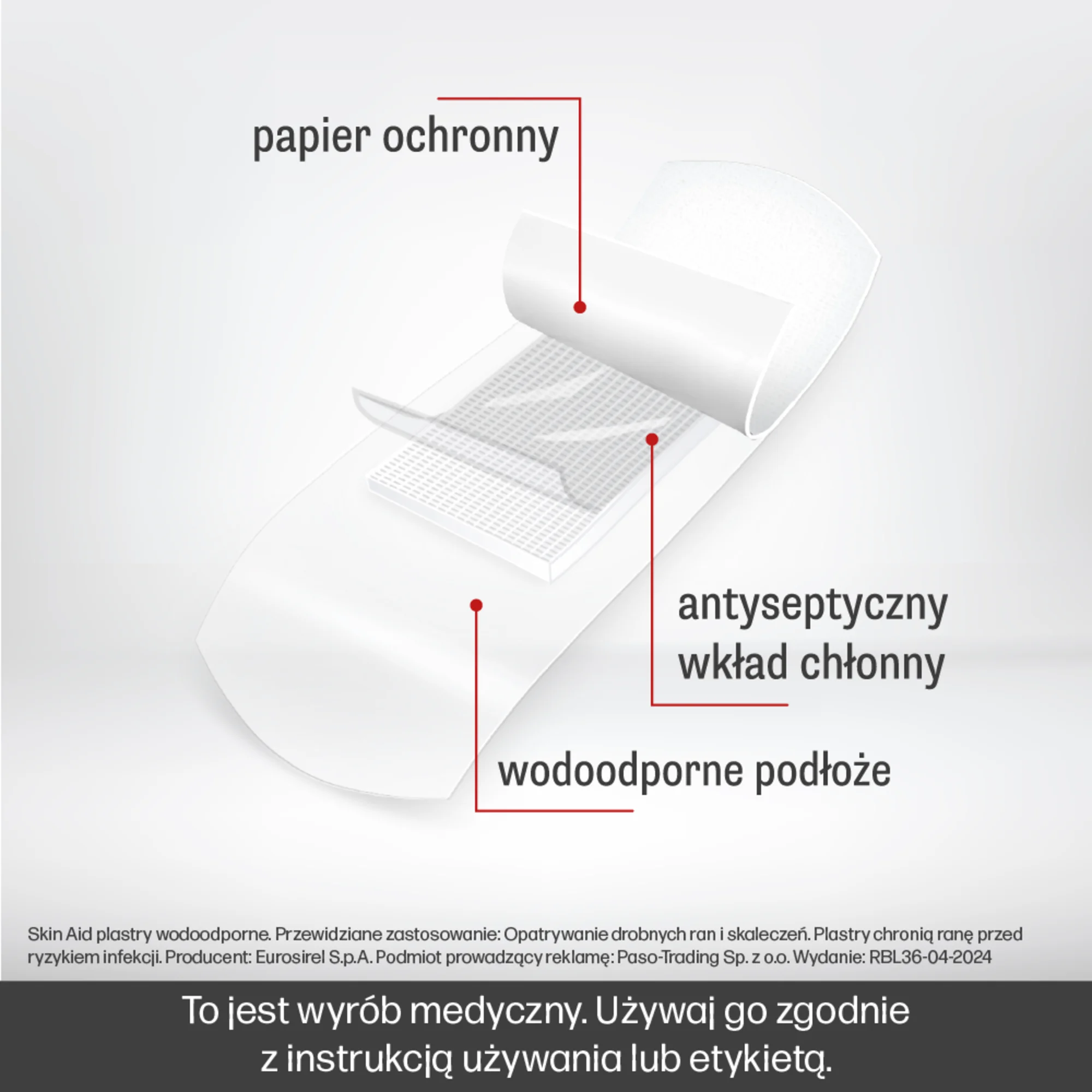 Skin Aid Plastry wodoodporne 12 sztuk