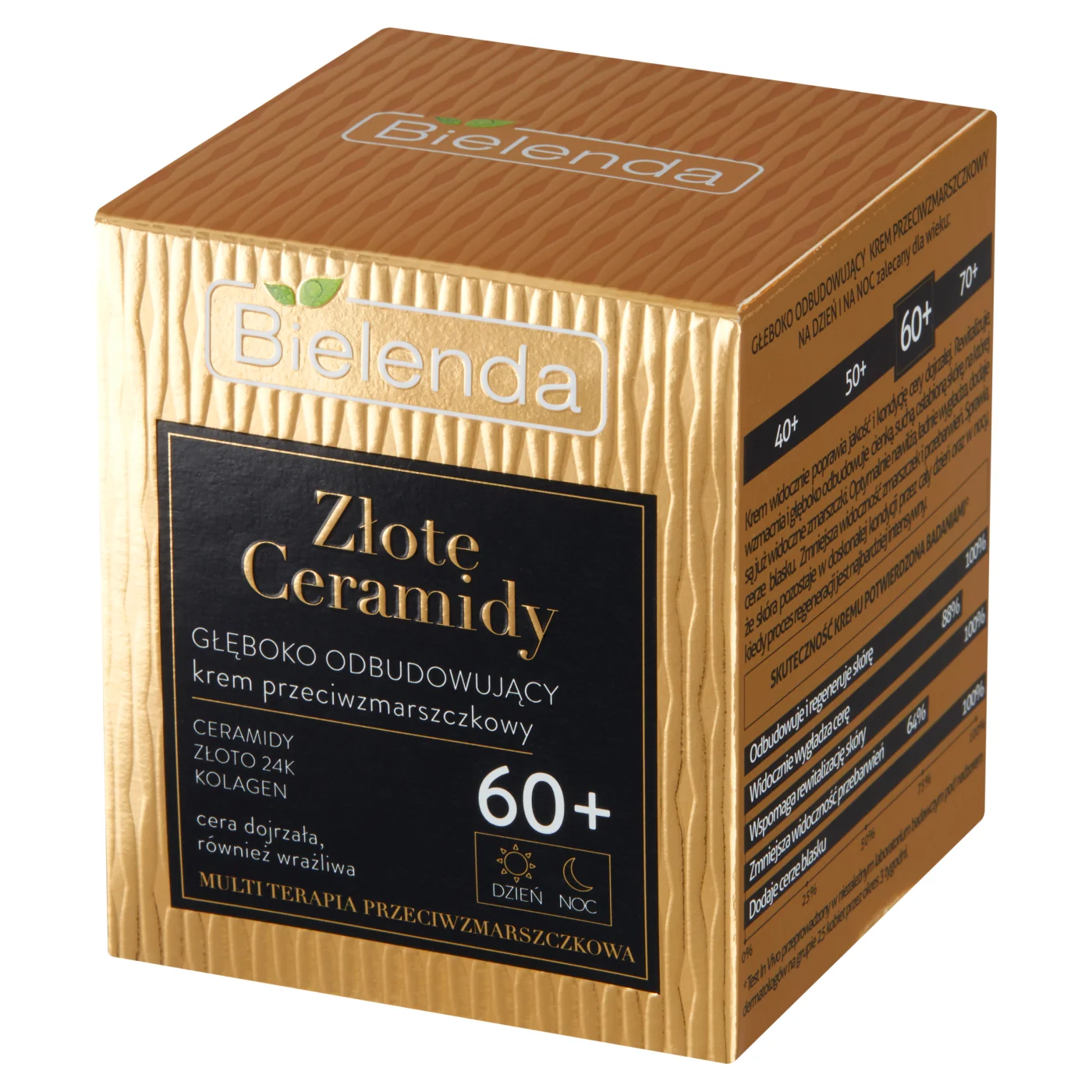 Bielenda Złote Ceramidy 60+ krem do twarzy na dzień i noc głęboko odbudowujący, 50 ml