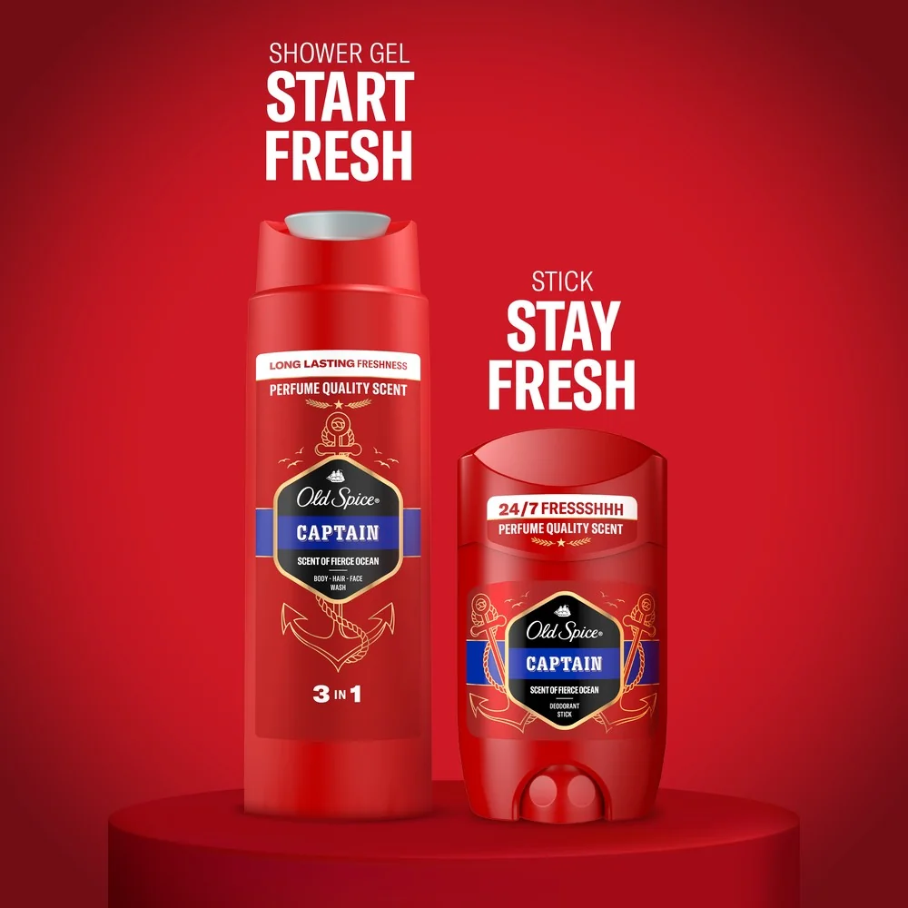 Old Spice Capitan Zestaw Podarunkowy dezodorant w sztyfcie, 50 ml + żel pod prysznic, 250 ml