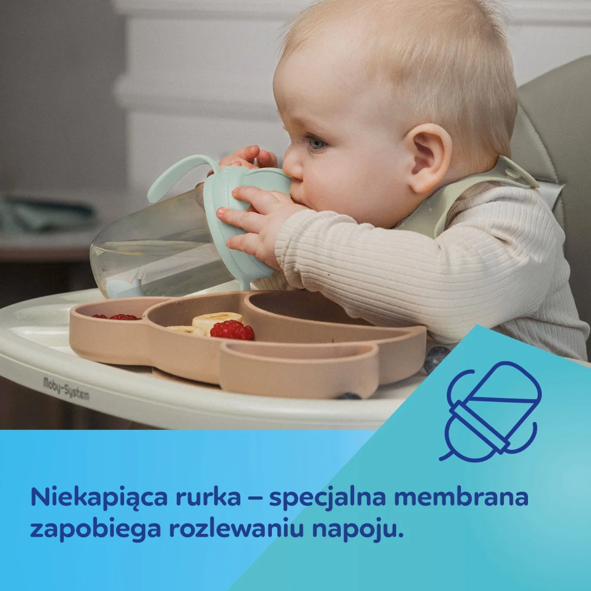 Canpol Babies kubek niekapek z rurką i odważnikiem zielony 270 ml, 1 sztuka