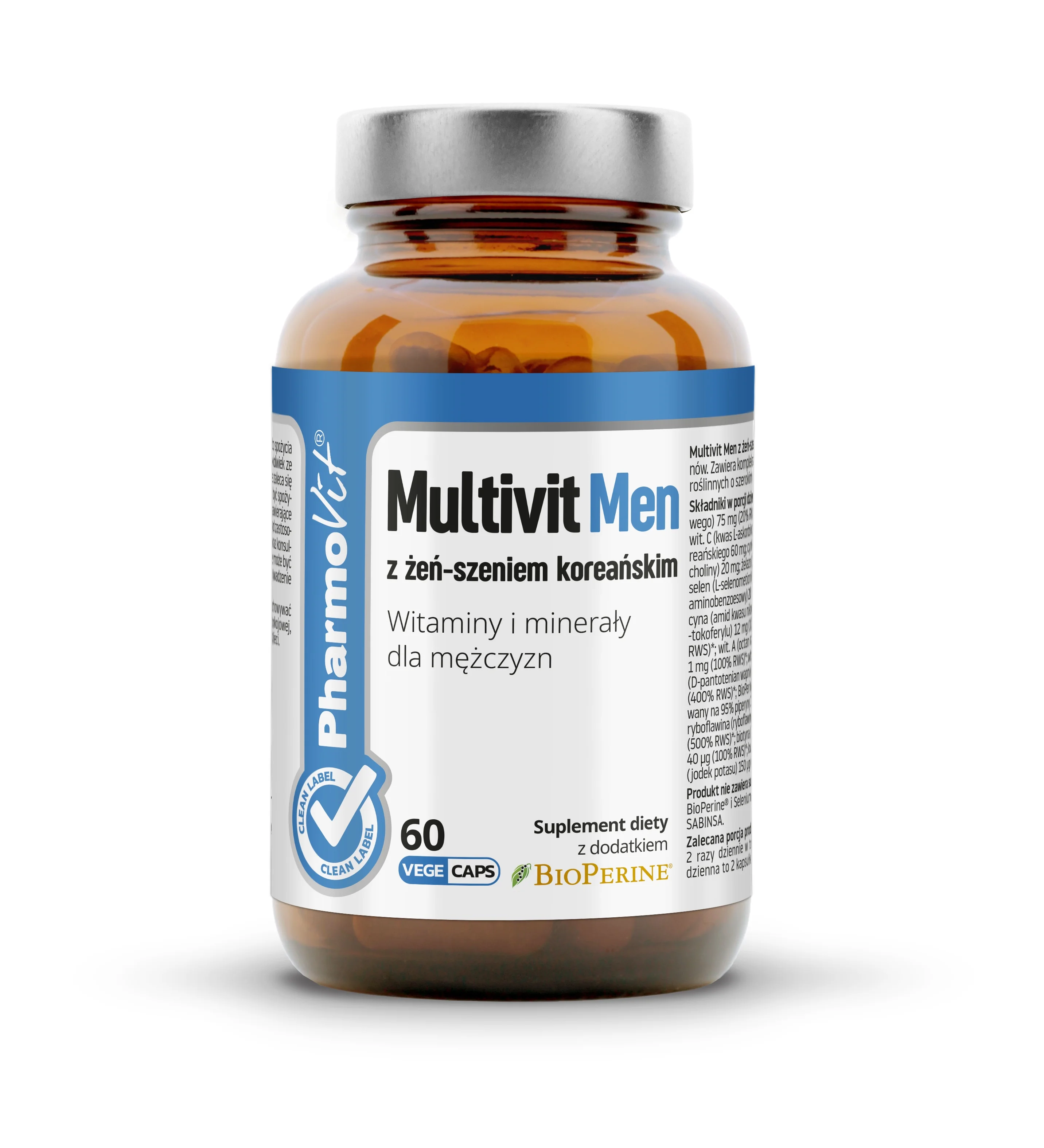 PharmoVit® Multivit Men z żeń-szeniem koreańskim 60 kapsułek
