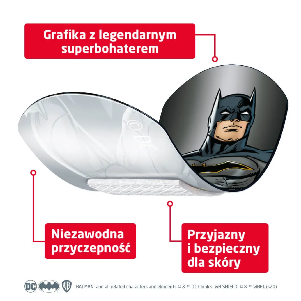 Leukplast Kids Hero Edition zestaw plastrów dla dzieci Batman, 12 szt,