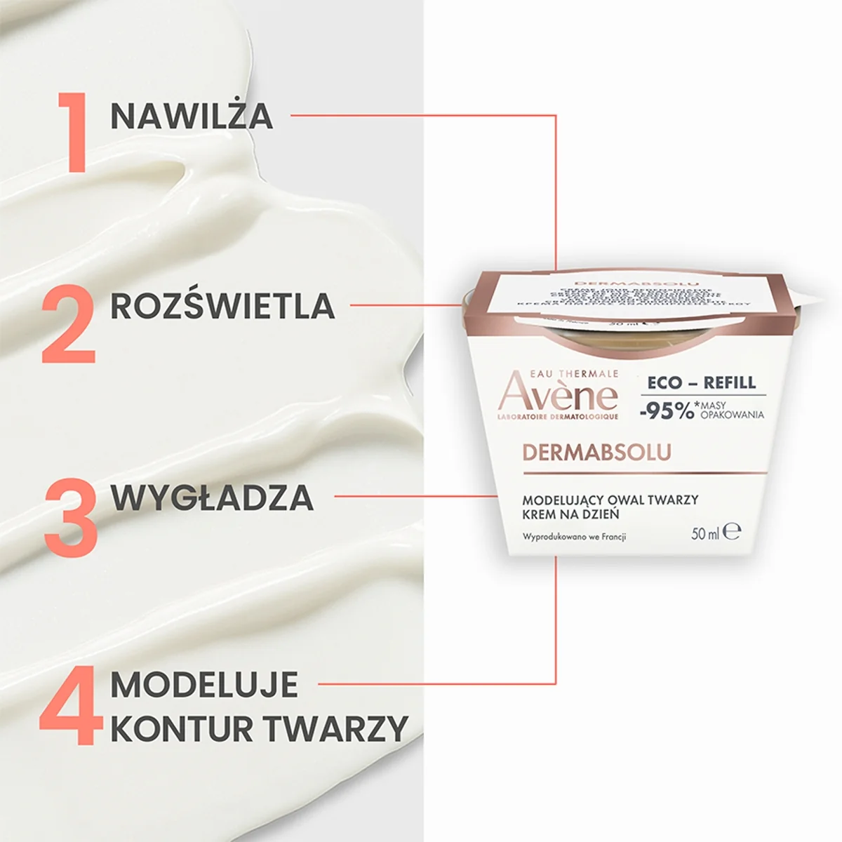 Avène Dermabsolu krem na dzień modelujący owal twarzy REFILL, 50 ml