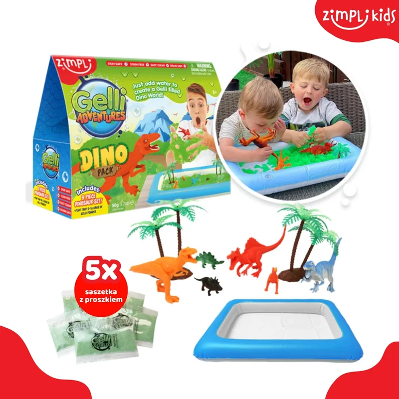 Zimpli Kids Gelli Worlds Dino Pack zestaw do tworzenia gelli z figurkami i tacą