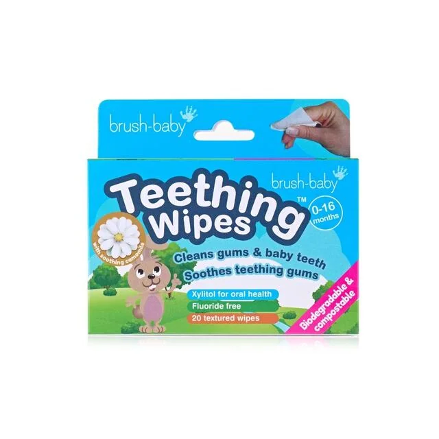 Teething Wipes, Gaziki higieniczne z rumiankiem (0-16 miesięcy) – 20 sztuk