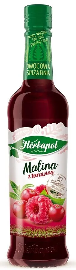 Syrop Herbapol, malina z żurawiną, 420 ml