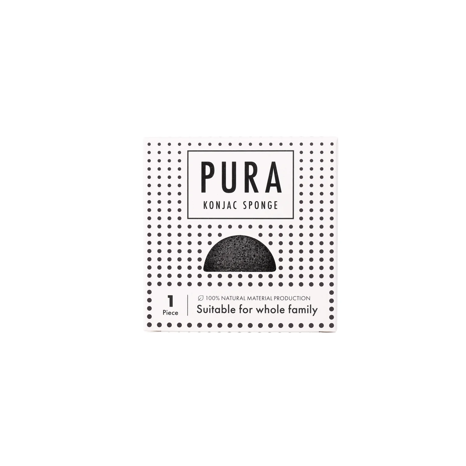 Sister Young Pura black, naturalna gąbka konjac do twarzy, 1 sztuka