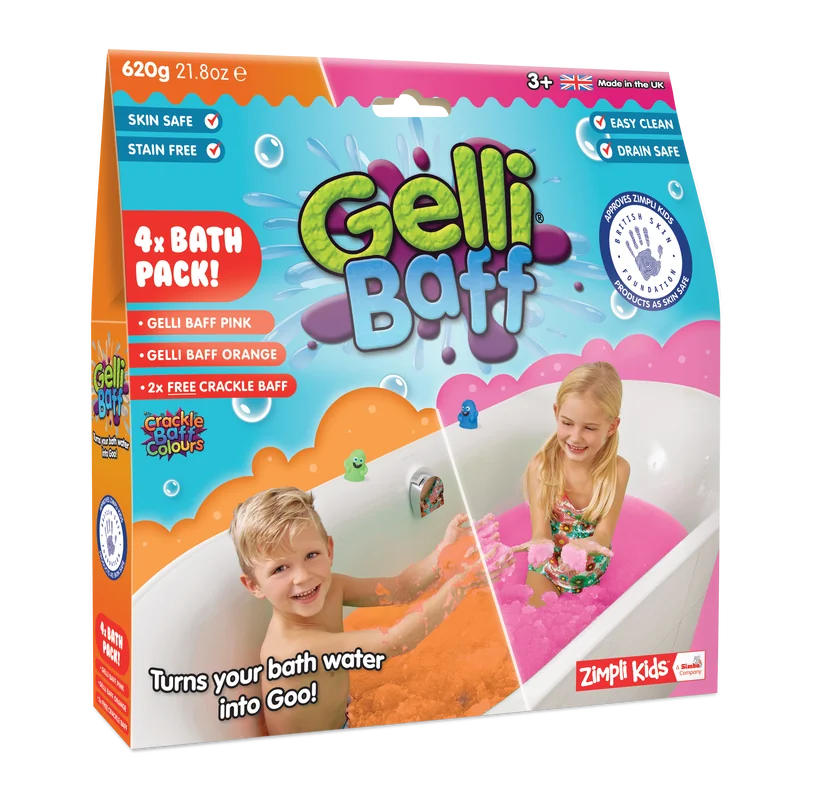 Zimpli Kids Gelli Baff Magiczny proszek do kąpieli Różowy i Pomarańczowy, 620 g