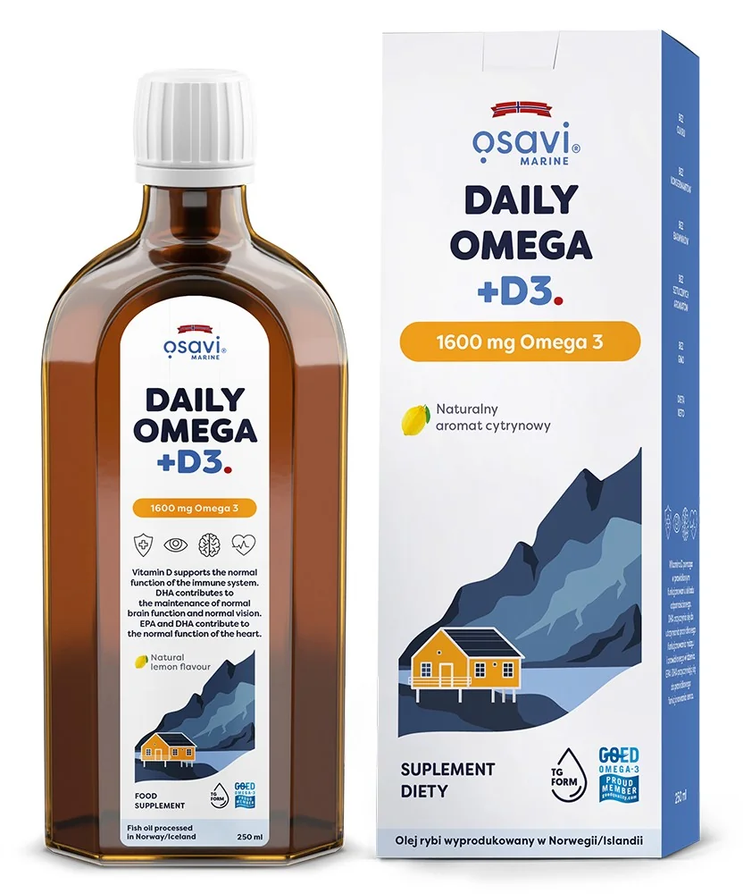 Osavi Daily Omega + D3 smak cytrynowy, płyn, 250 ml