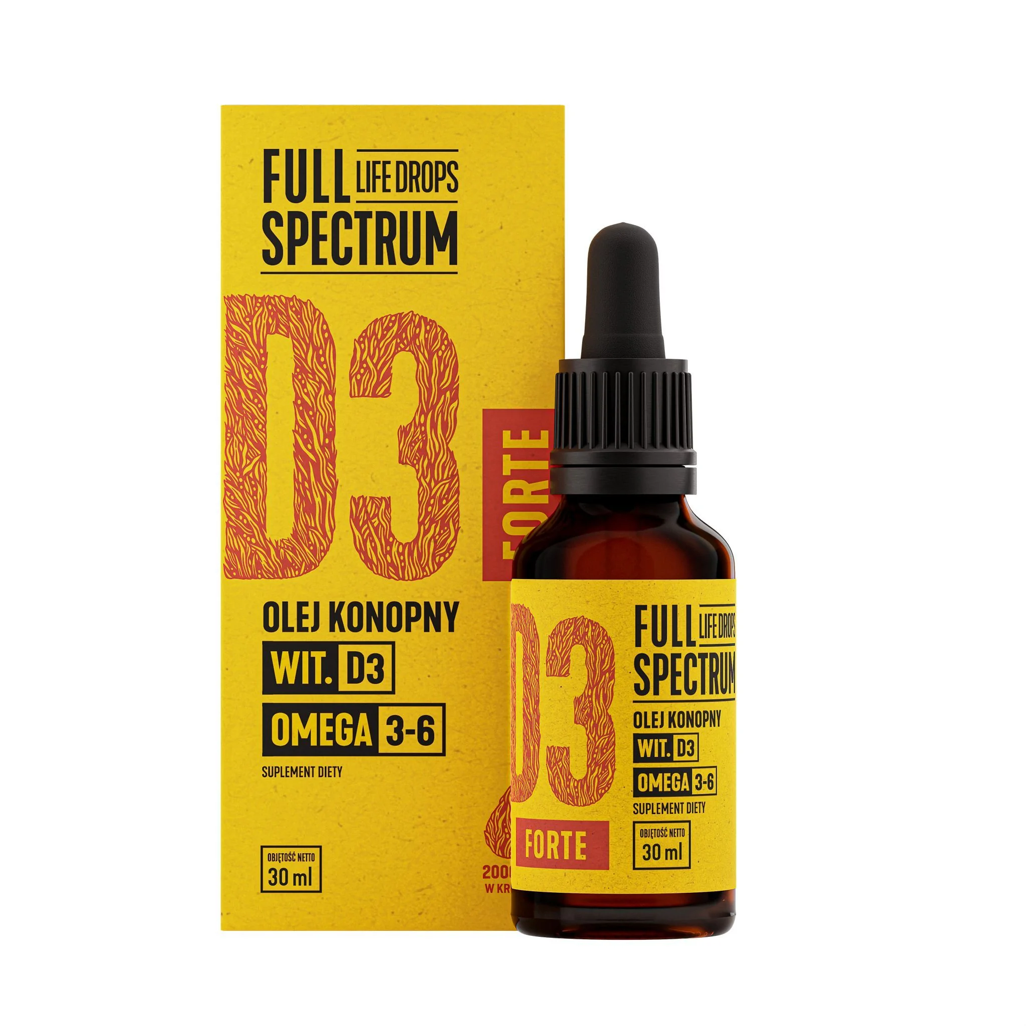 Full Spectrum D3 Forte olejek konopny, suplement diety, 30 ml 30 ml