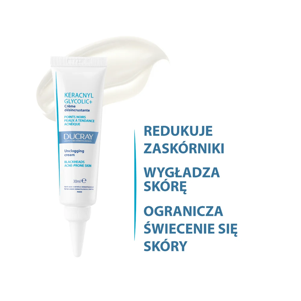 Ducray Keracnyl Glycolic+ krem odblokowujący, 30ml 