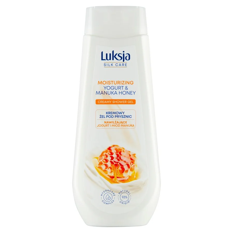 Luksja Silk Care kremowy żel pod prysznic Nawilżające jogurt i miód manuka, 500 ml