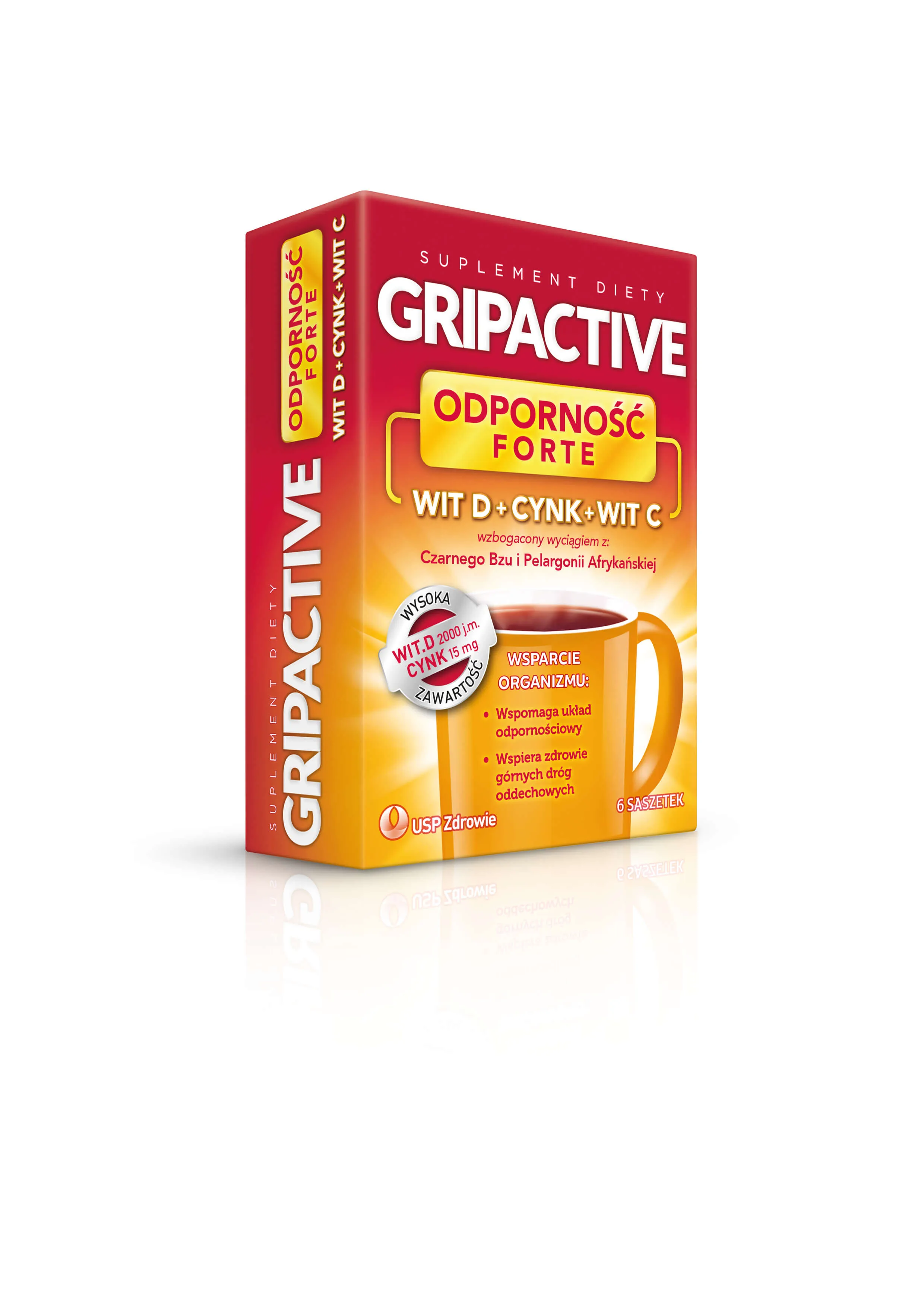 Gripactive Odporność Forte, suplement diety,  6 saszetek