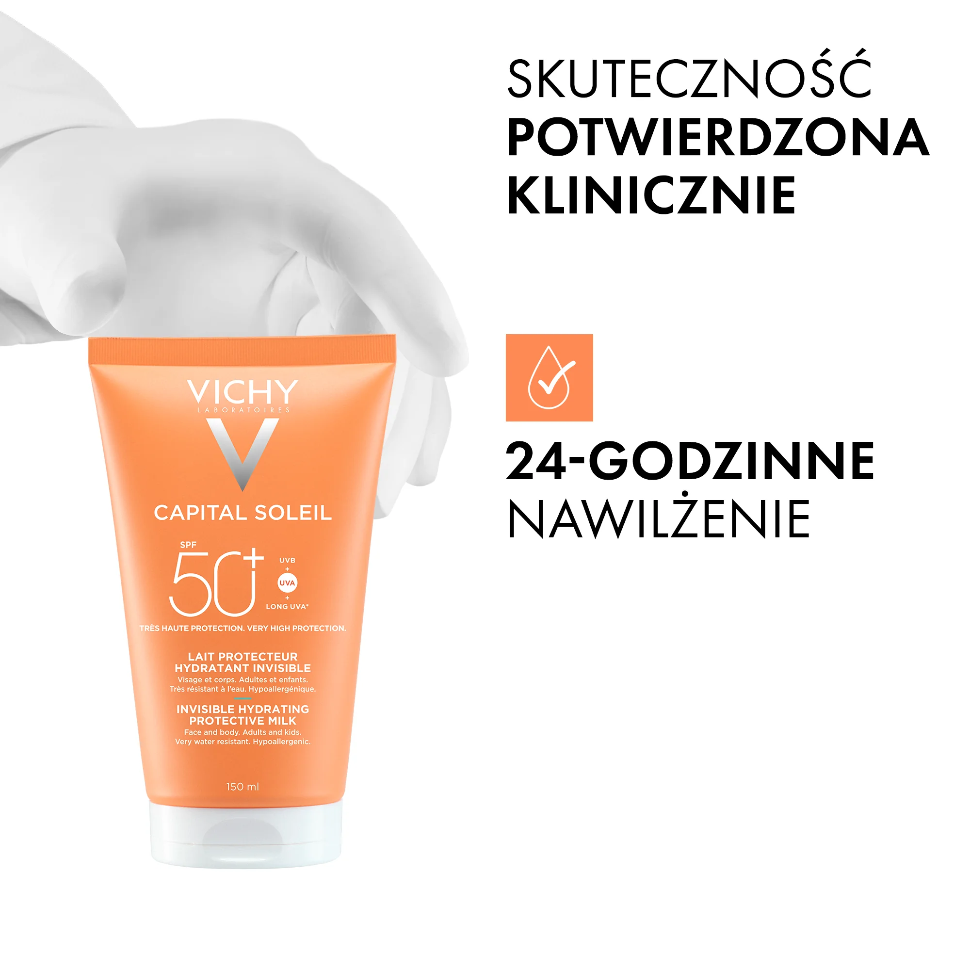 Vichy Capital Soleil nawilżające mleczko ochronne do ciała SPF 50, 150 ml
