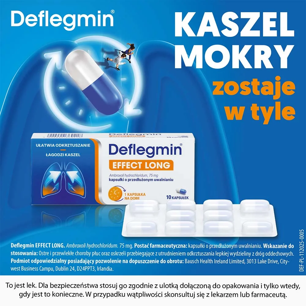 Deflegmin Effect Long 75 mg 10 kapsułek o przedłużonym uwalnianiu