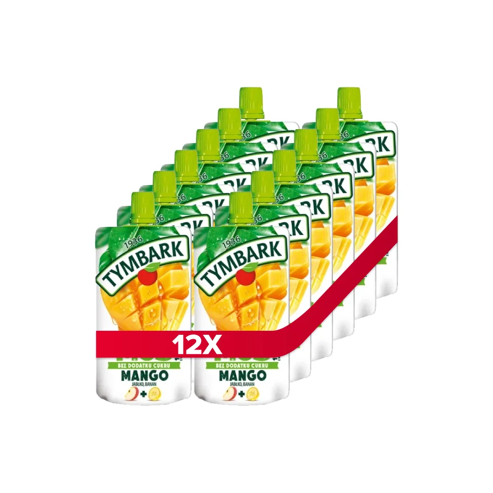 Tymbark mus 100% owoców, mango jabłko banan, 12 x 120 g