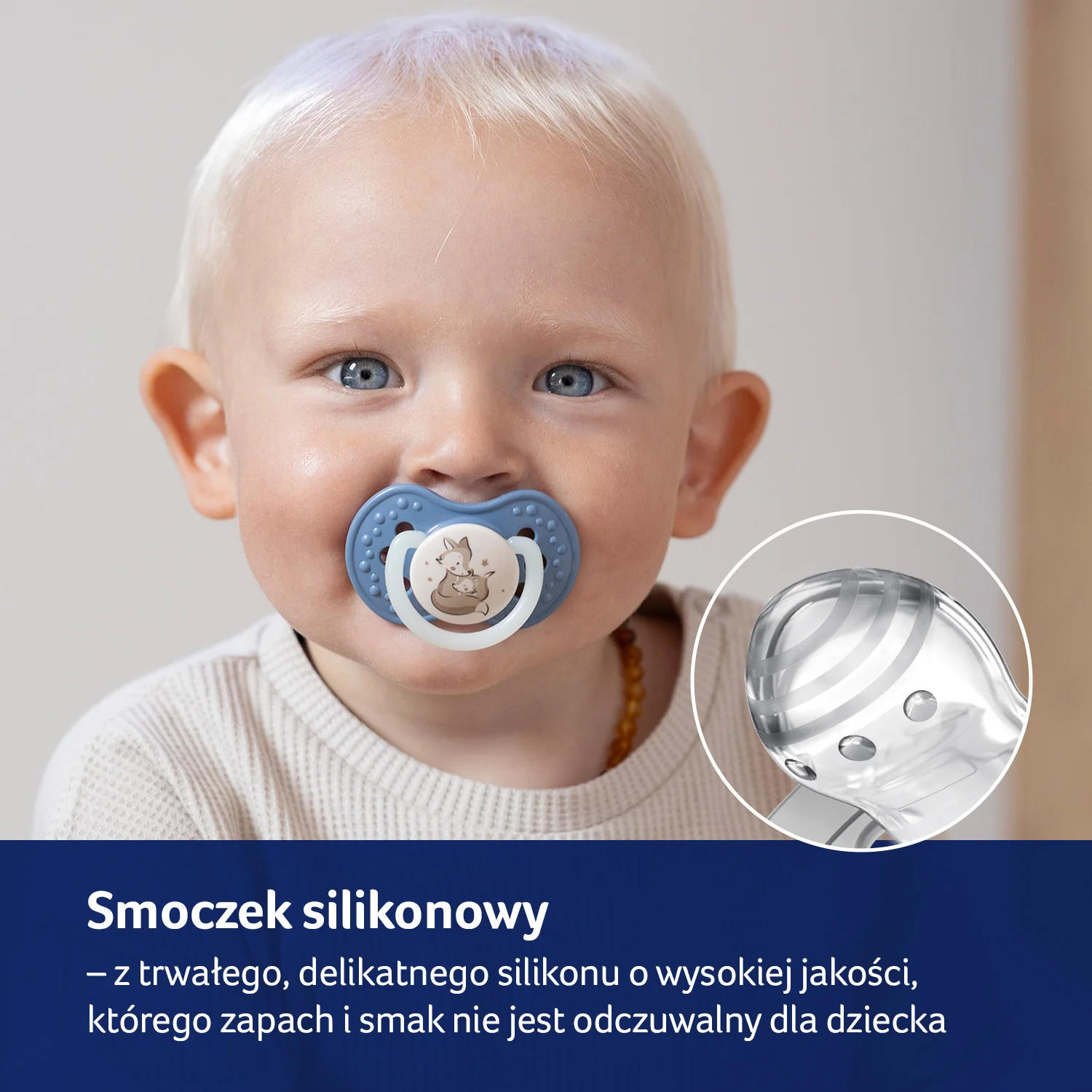 LOVI Smoczek silikonowy dynamiczny 6-18m Night & Day Boy 2 sztuki