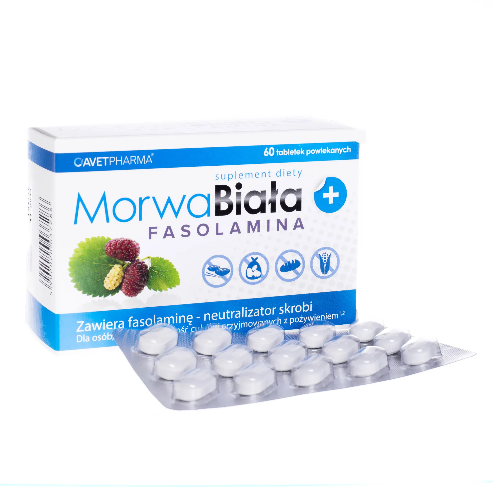 Morwa Biała + Fasolamina, 60 tabletek powlekanych