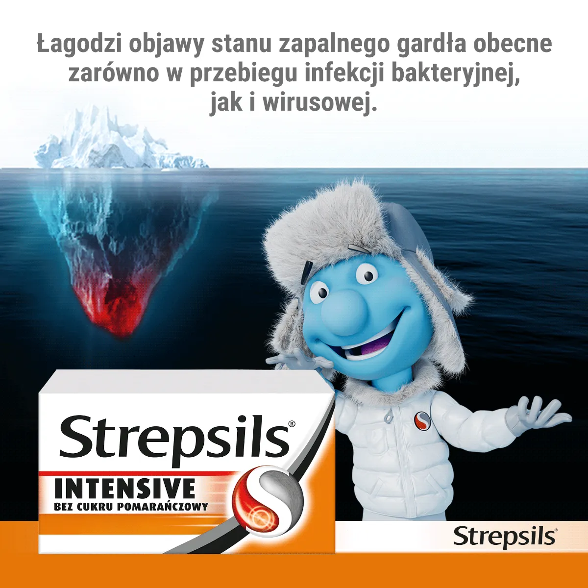 Strepsils Intensive, 8,75 mg, bez cukru, smak pomarańczowy, 16 pastylek 