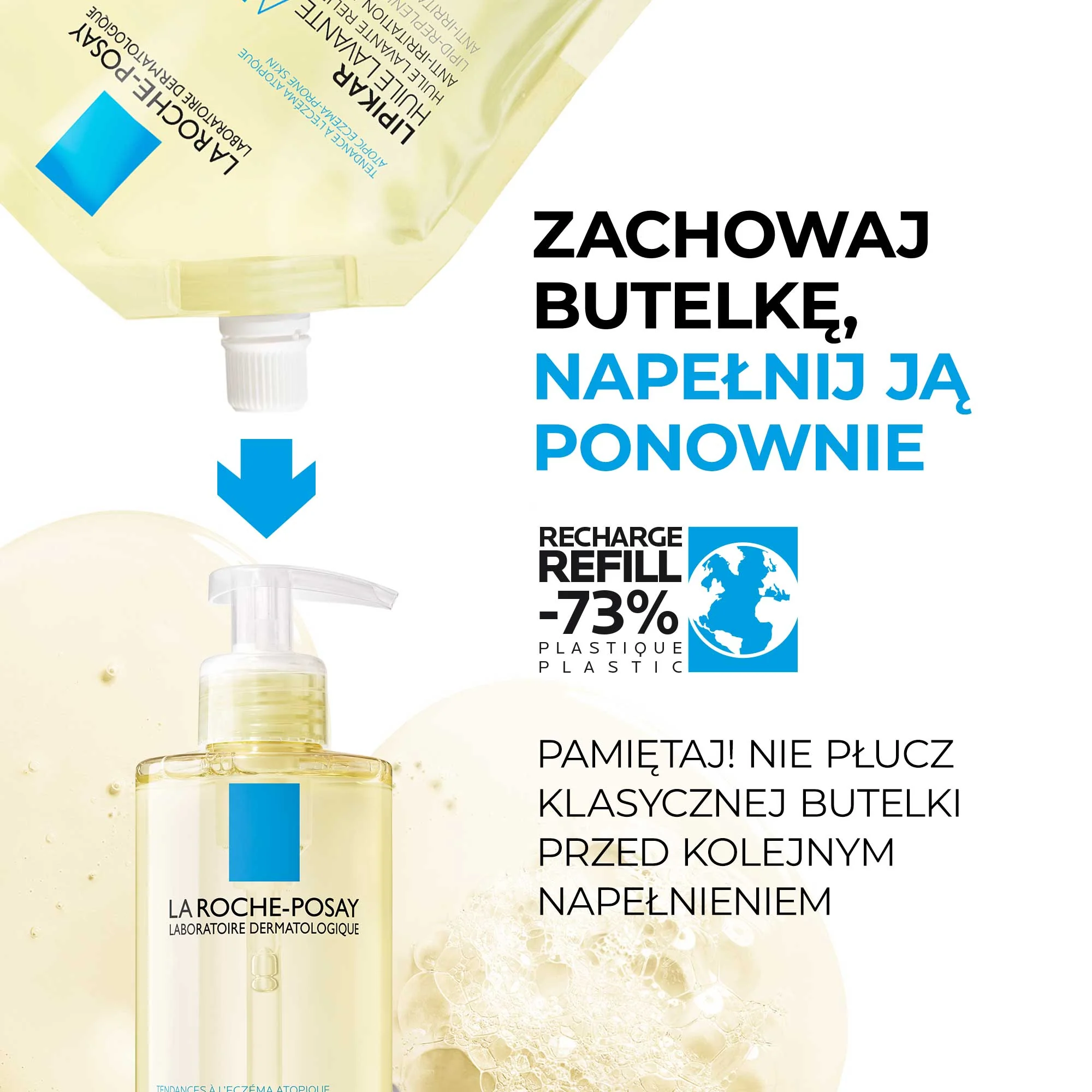 La Roche-Posay Lipikar Ap+ Huile Lavante Olejek myjący (refill), 400 ml