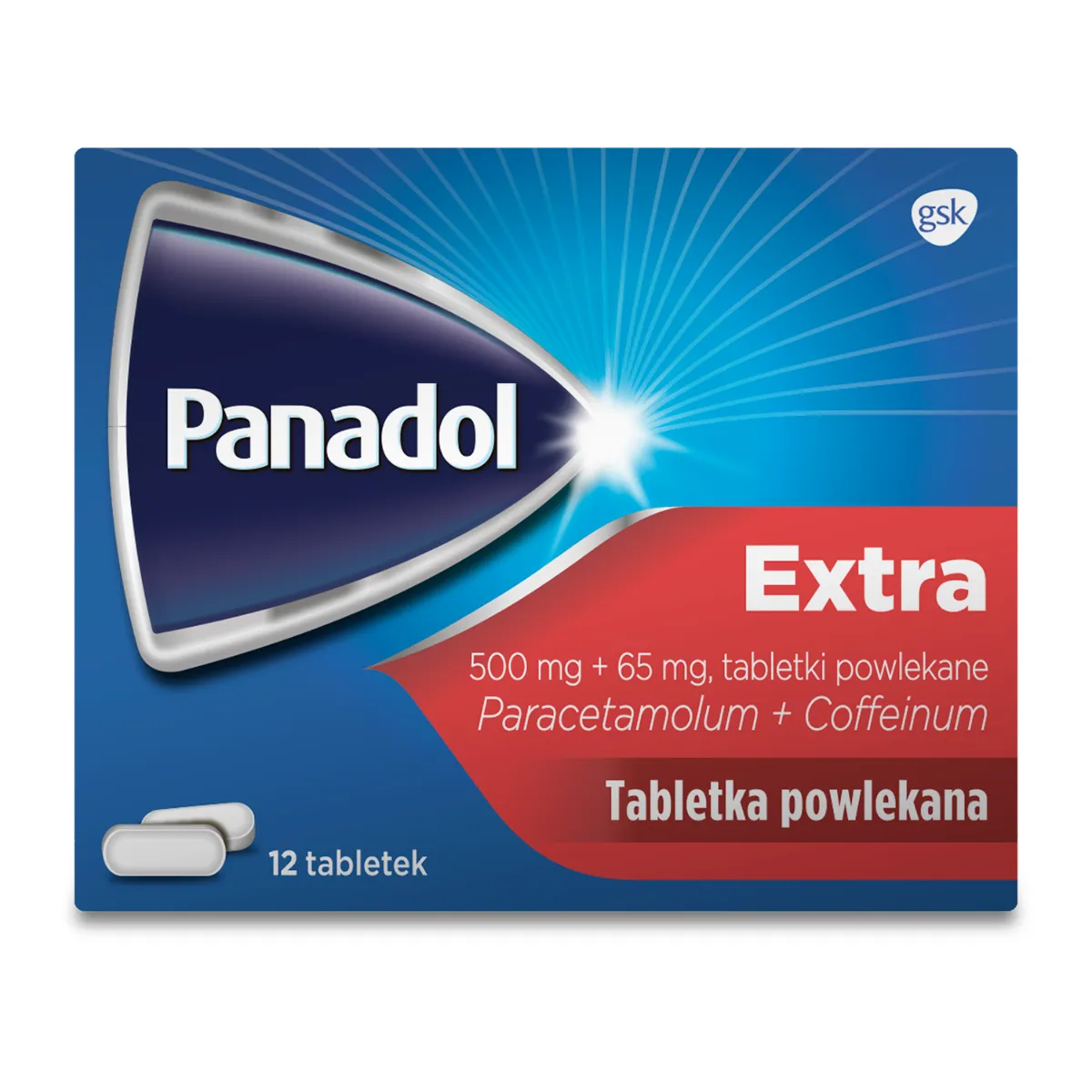 Panadol Extra, 500 mg + 65 mg, 12 tabletek 