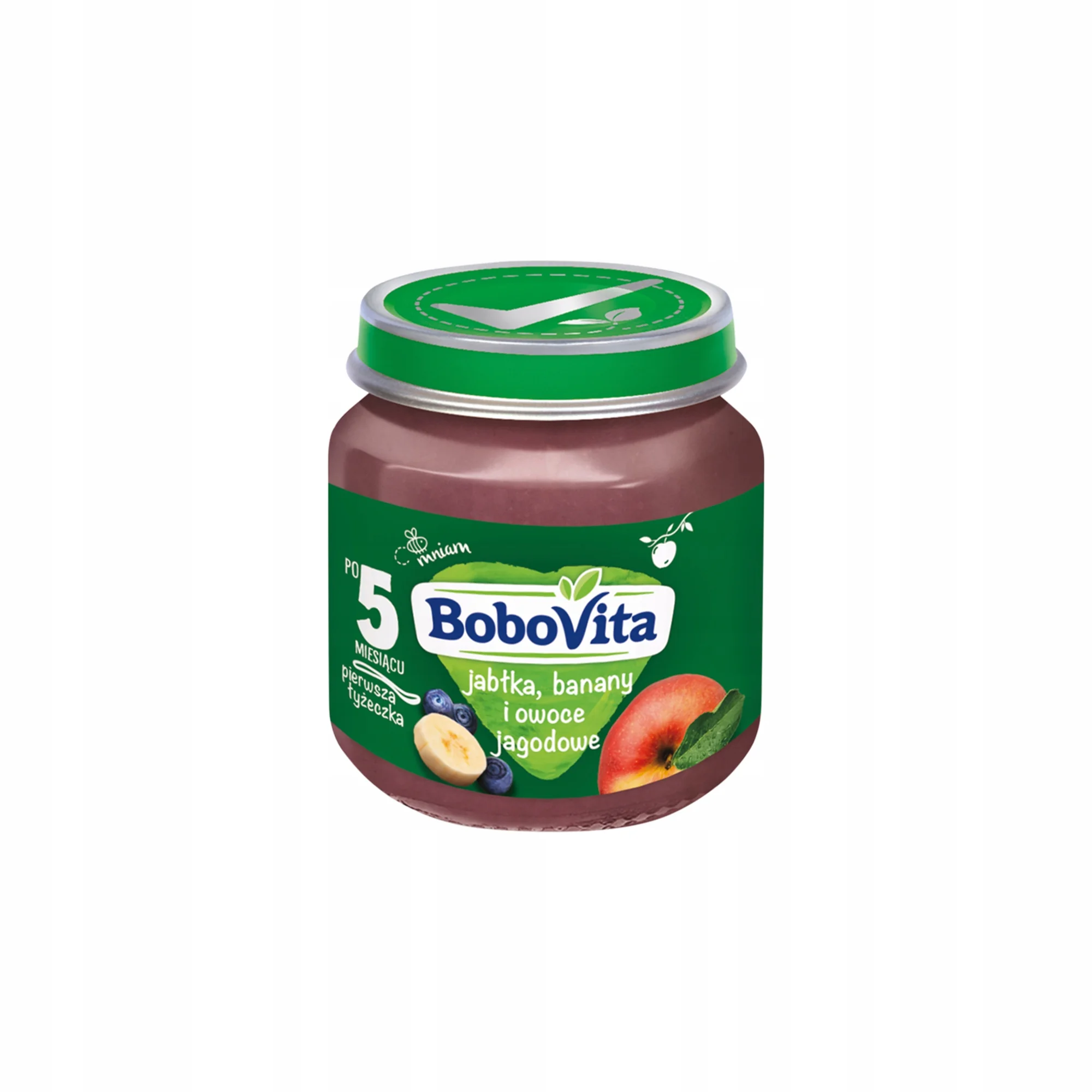 BoboVita deserek dla dzieci banany jabłka i owoce jagodowe, 125 g