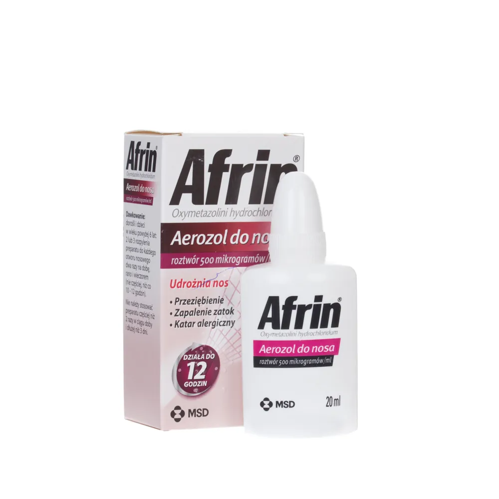 Afirin, 0,5 mg/ml, aerozol do nosa, 20 ml