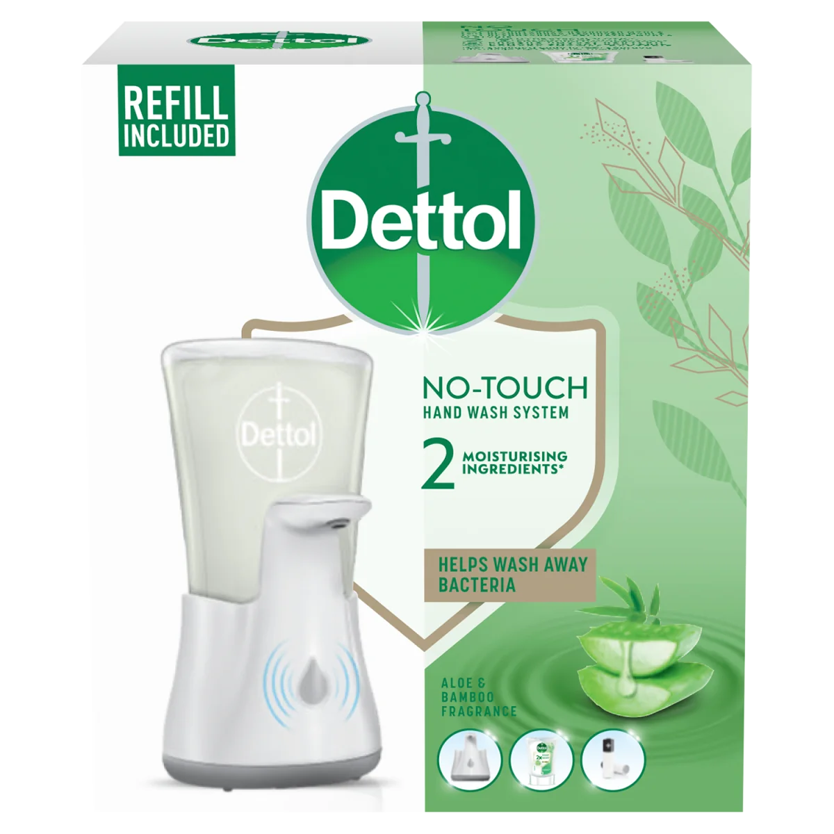 Dettol dozownik bezdotykowy z mydłem w płynie z aloesem i witaminą E, 250 ml