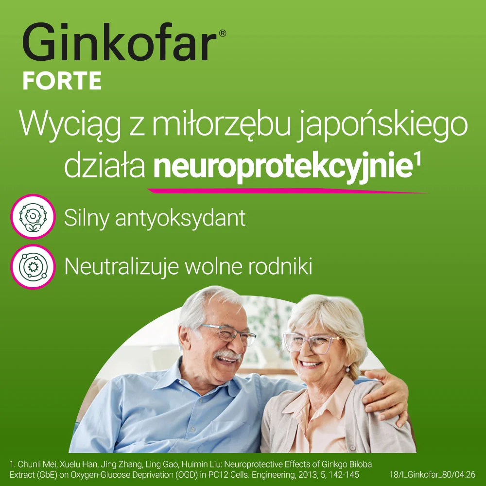Ginkofar Forte 80 mg, 60 tabletek powlekanych