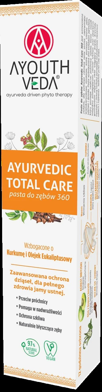 Ayouthveda Ayurvedic Total Care pasta do zębów, 100 g