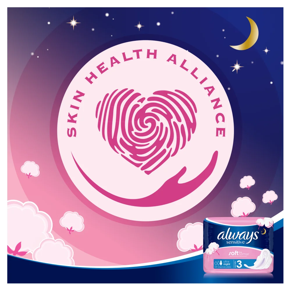 Always Ultra Night Sensitive podpaski ze skrzydełkami na noc, 2 x 7 szt.