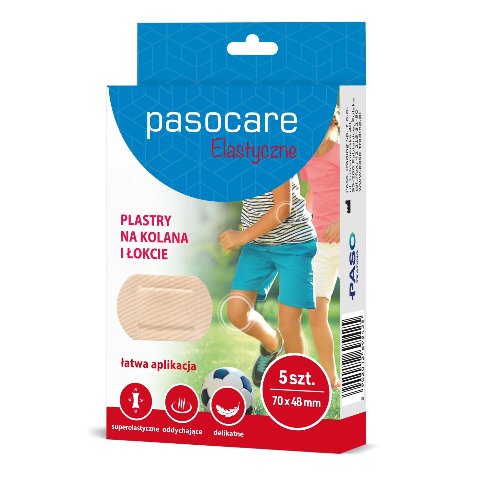 Pasocare Elastyczne plastry na kolana i łokcie 70 x 48 mm, 5 sztuk