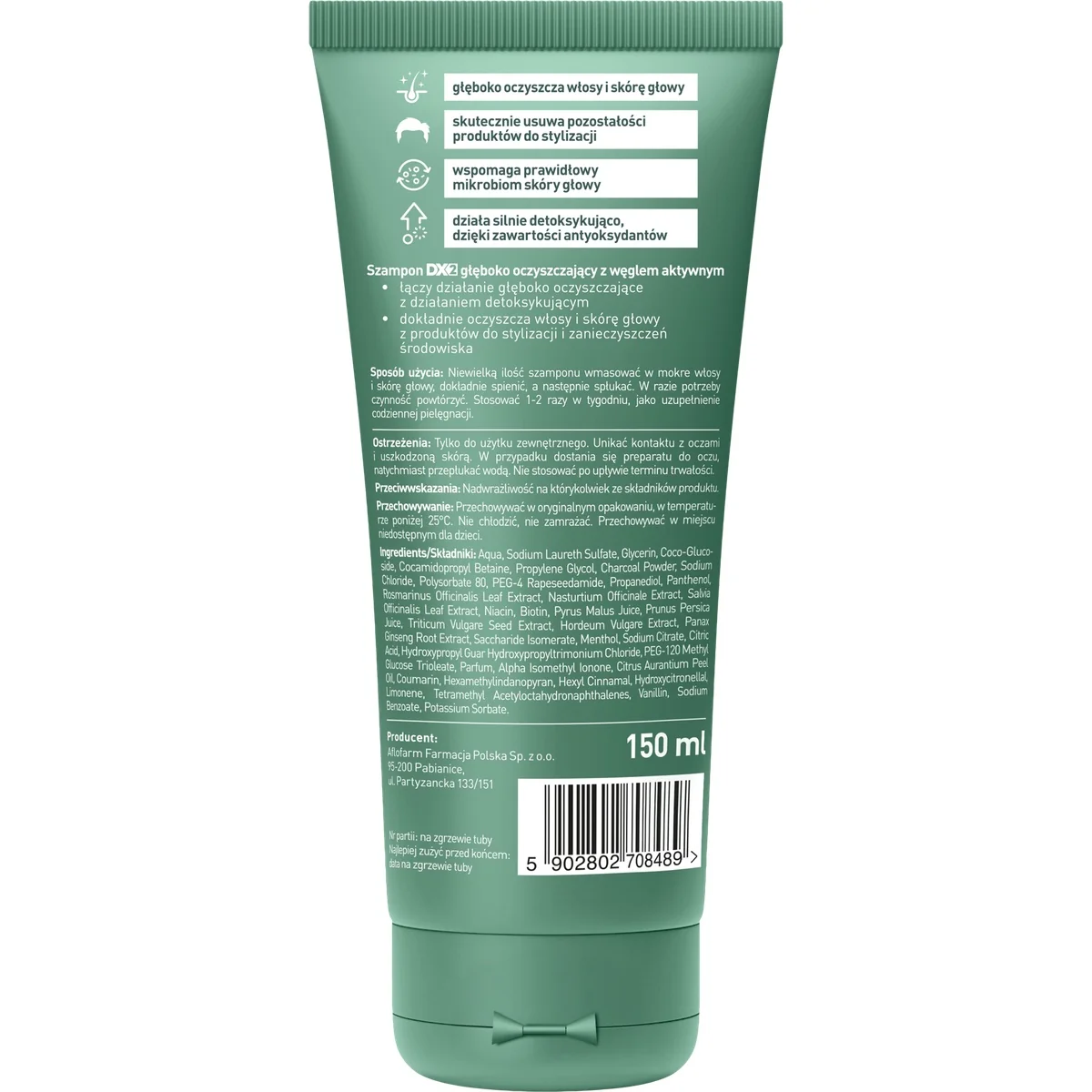 DX2 szampon dla mężczyzn głęboko oczyszczający, 150 ml