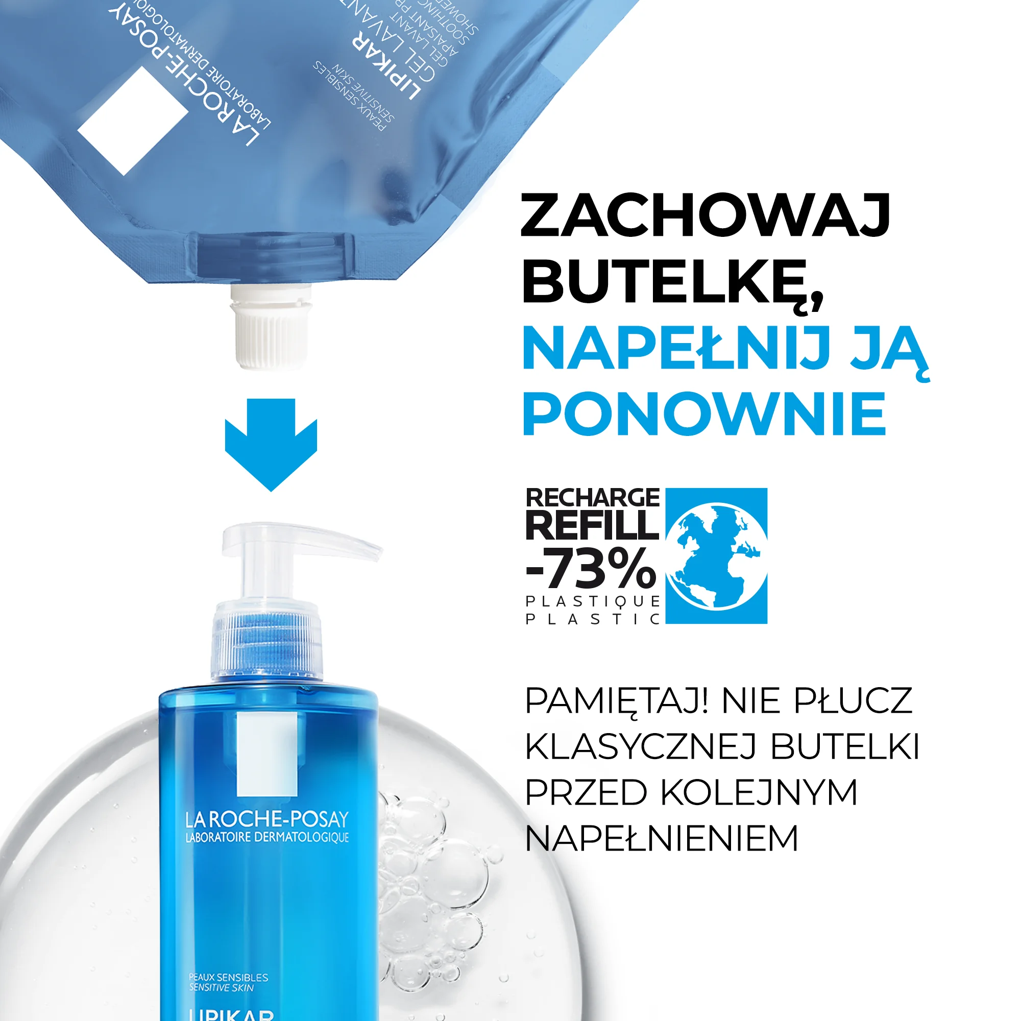 La Roche-Posay Lipikar żel REFILL, 400 ml