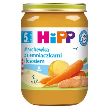 HiPP marchewka z ziemniaczkami i łososiem, po 5. miesiącu, 190 g