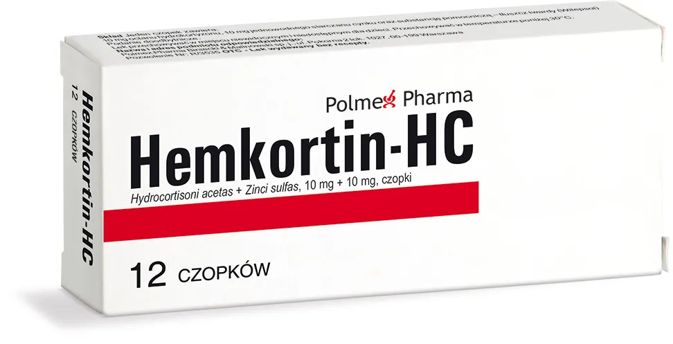 Hemkortin-HC, 12 czopkó doodbytniczych
