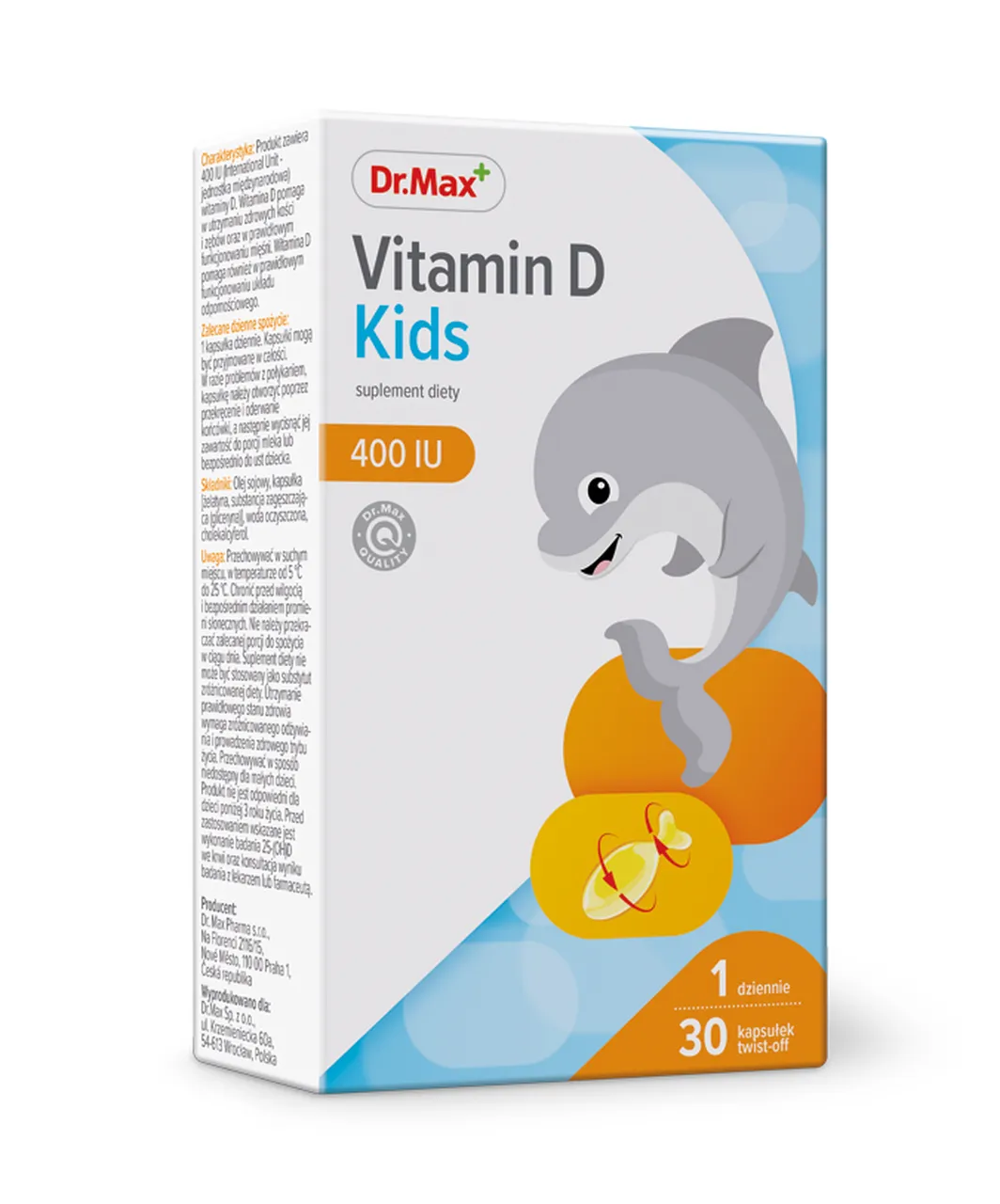Vitamin D Kids, Dr.Max, suplement diety, 30 kapsułek twist off