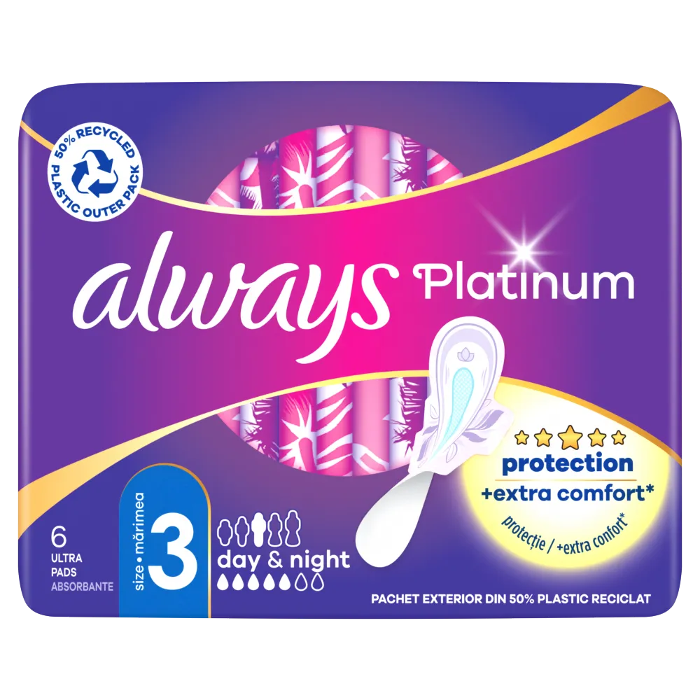 Always Ultra Platinum Night, podpaski, 6 sztuk