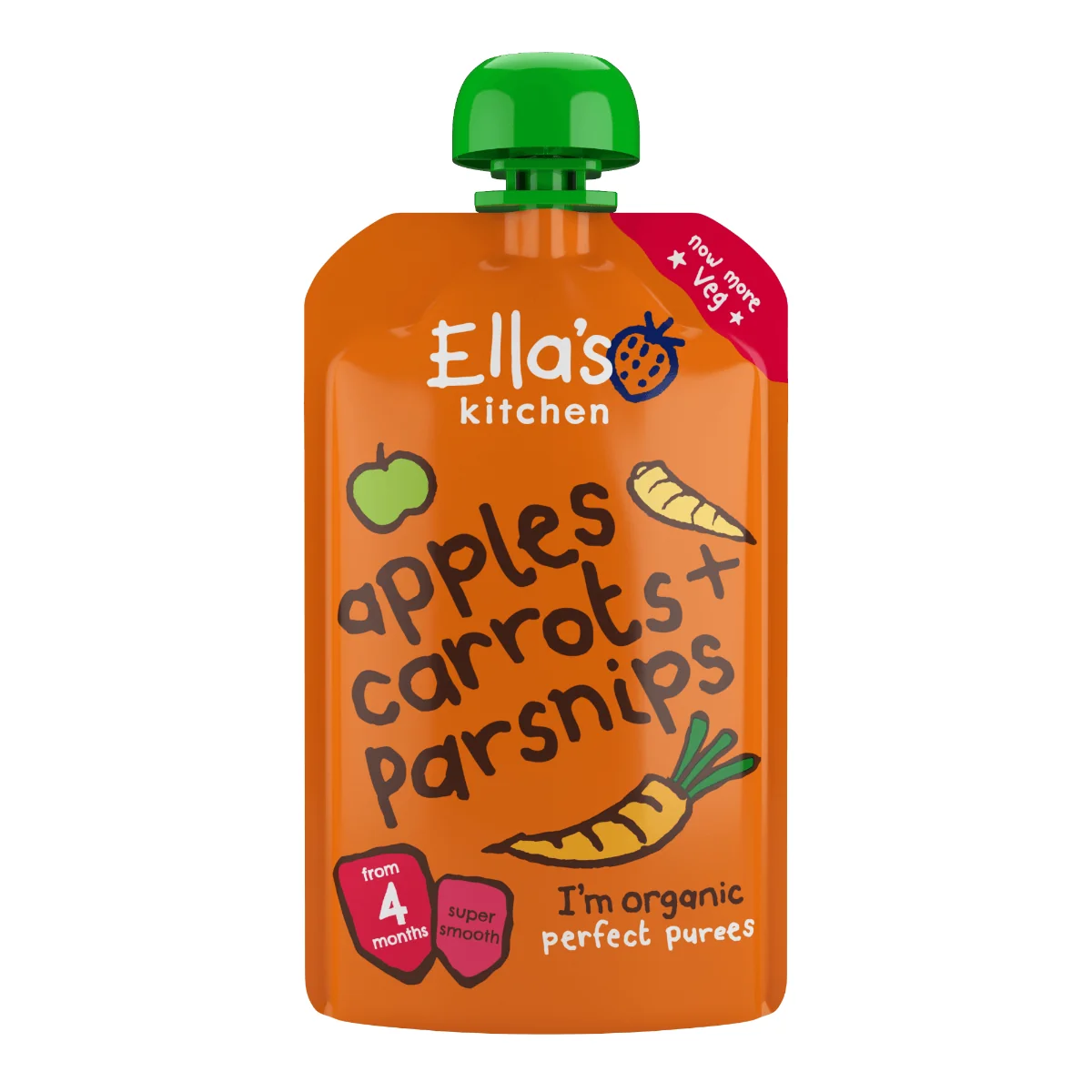 Ella's Kitchen BIO marchewka, jabłko i pasternak mus, 120 g