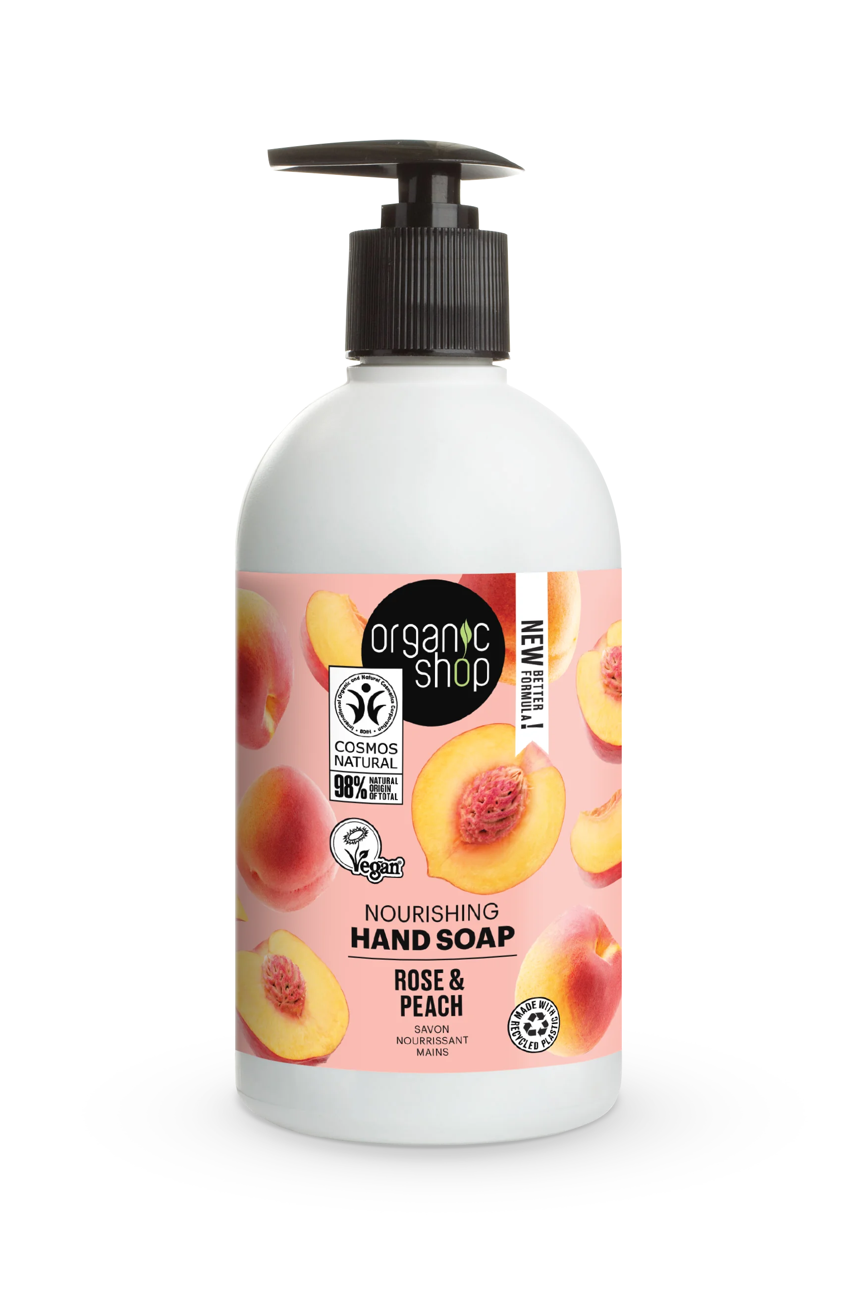 Organic Shop odżywcze mydło do rąk w płynie Różowe Brzoskwinie, 500 ml