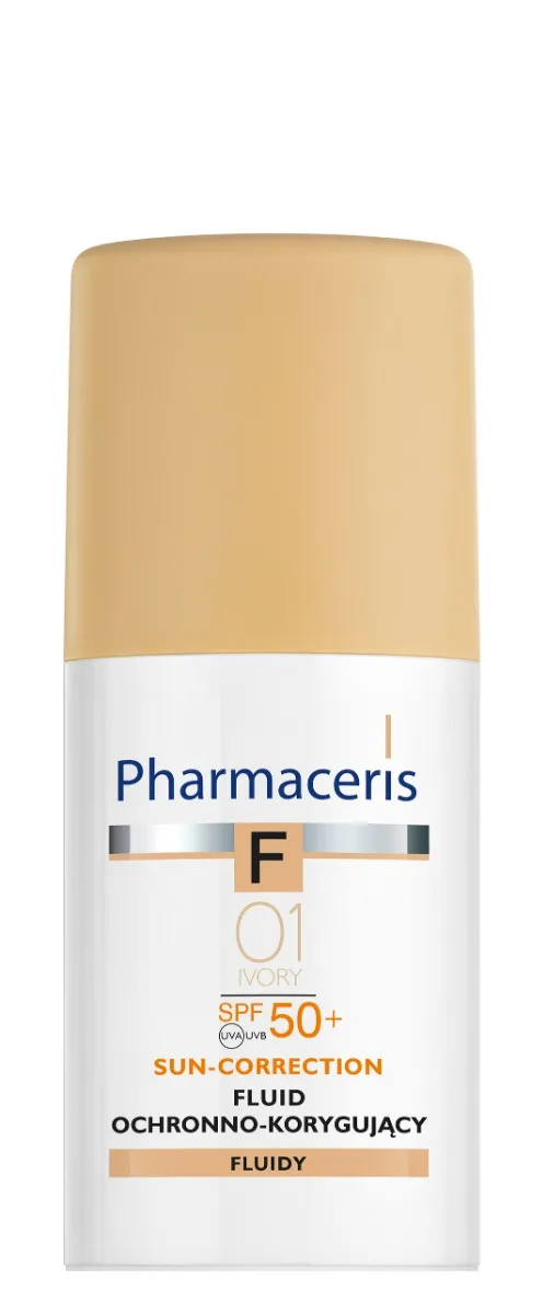 Pharmaceris F, Fluid ochronno-korygujący łagodzący podrażnienia 01 Ivory / SPF 50+ / 30 ml