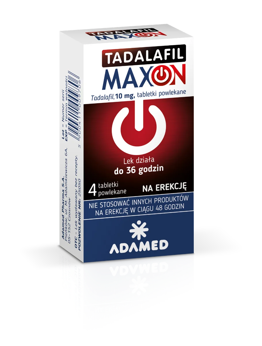 Tadalafil Maxon, 10 mg 4 tabletki powlekane