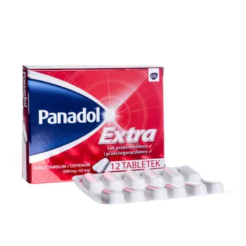 Panadol extra, ( Paracetamolum 500 mg + Coffeinum 65 mg ) 12 tabletek 