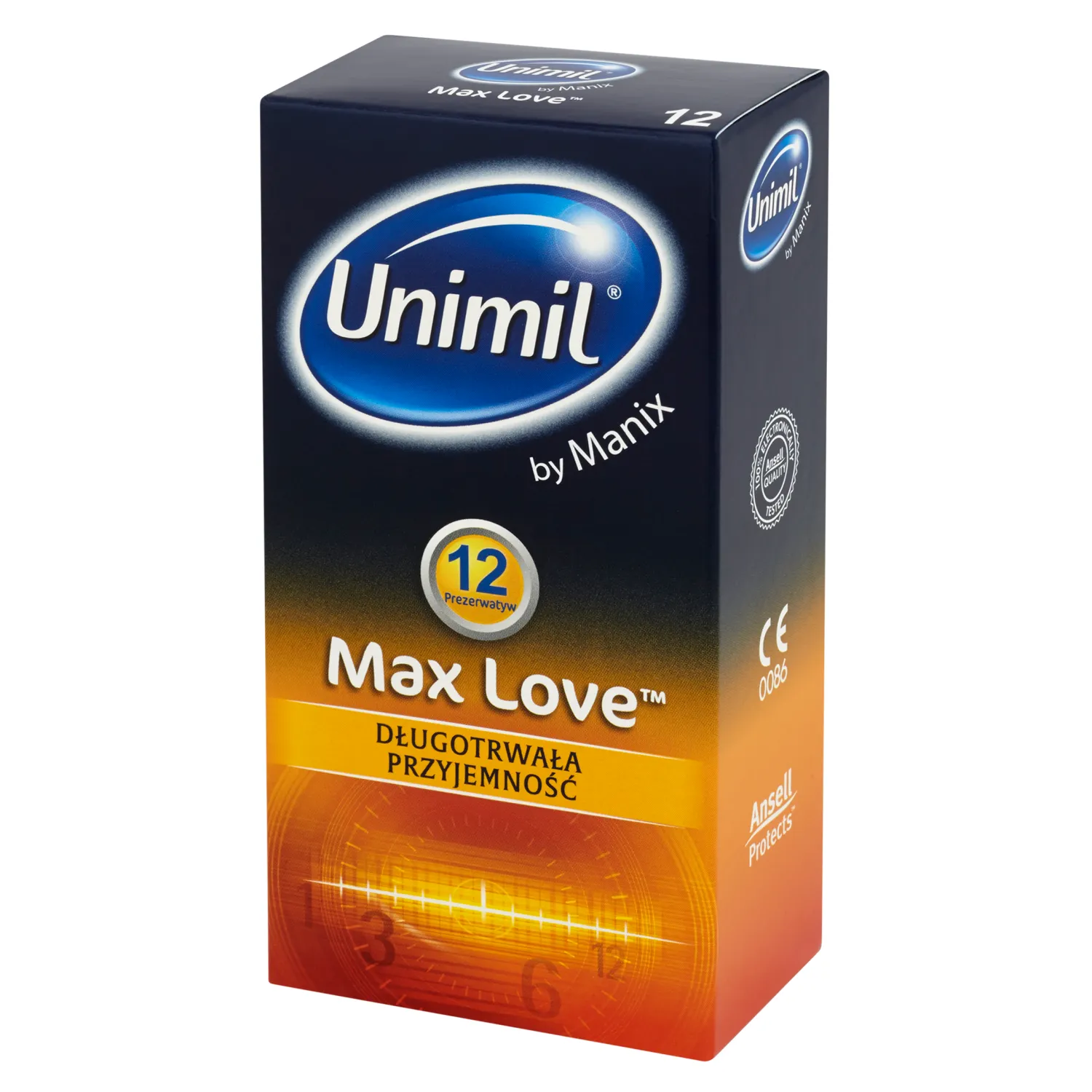Unimil Max Love, prezerwatywy z wypustkami, 12 sztuk