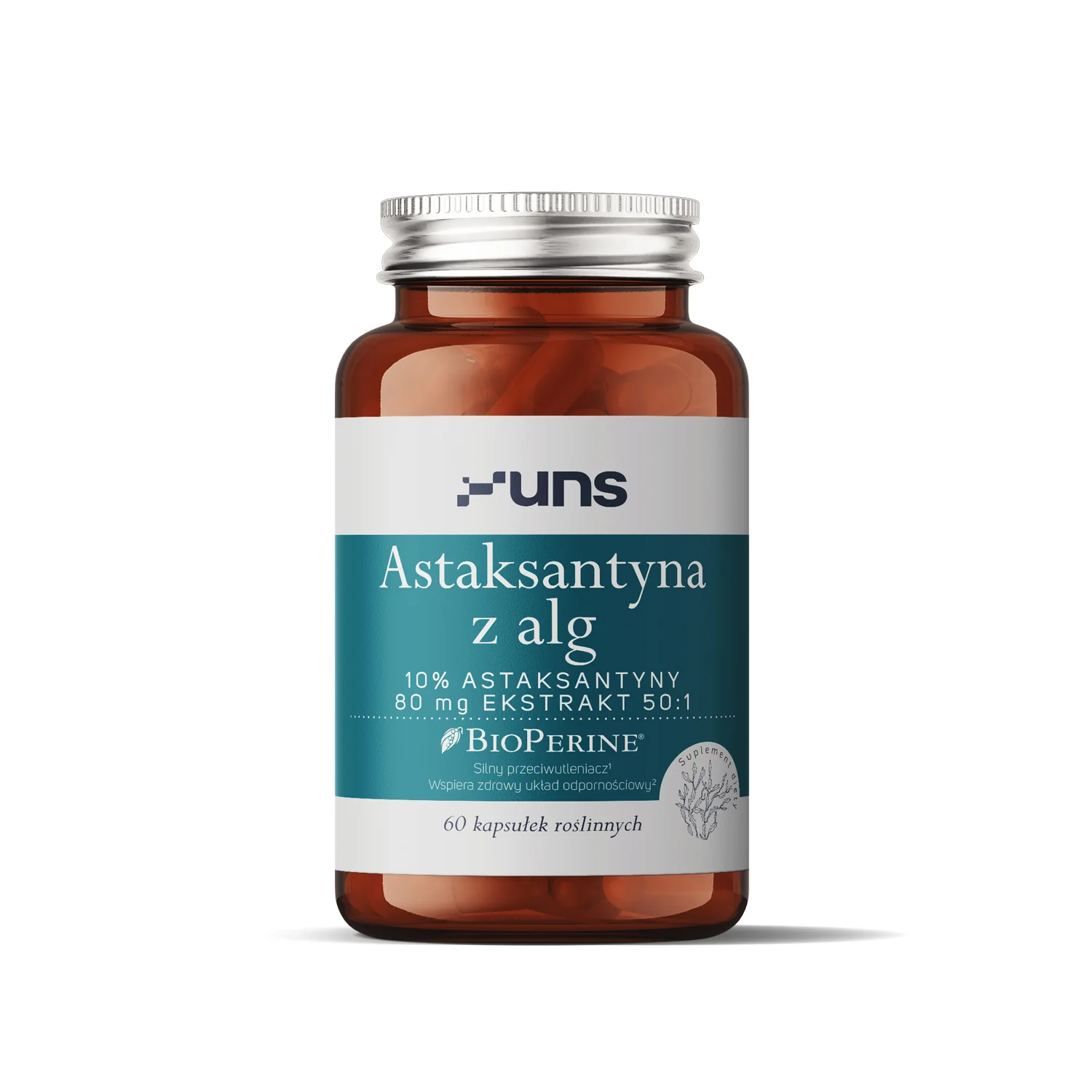 UNS Astaksantyna z alg + BioPerine® 60 kapsułek wege