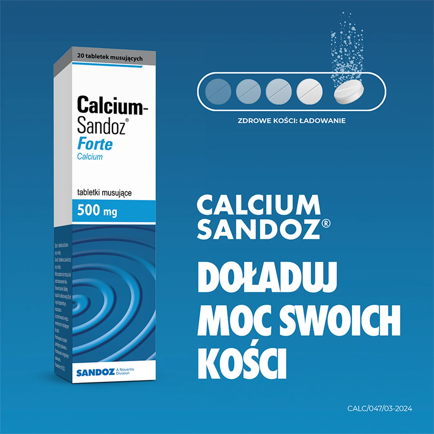 Calcium-Sandoz Forte 500 mg, tabletki musujące