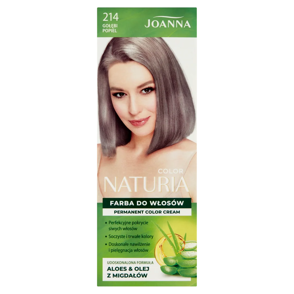 Joanna Naturia Color farba do włosów nr 214 Gołębi Popiel, utleniacz 60 g + farba 40 g
