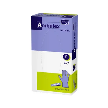 Ambulex Nitryl Violet Rękawice nitrylowe jednorazowe ochronne niepudrowane rozmiar S, 100 sztuk 