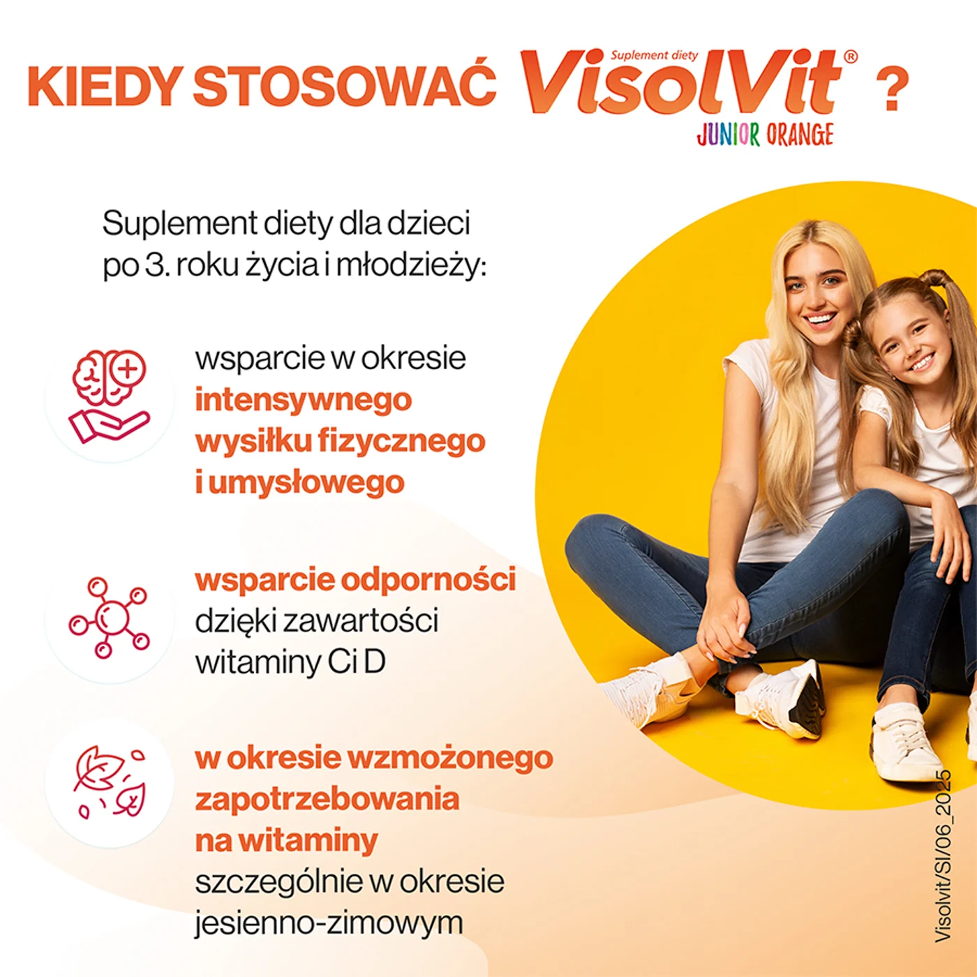 VisolVit Junior proszek musujący o smaku pomarańczowym, 10 saszetek